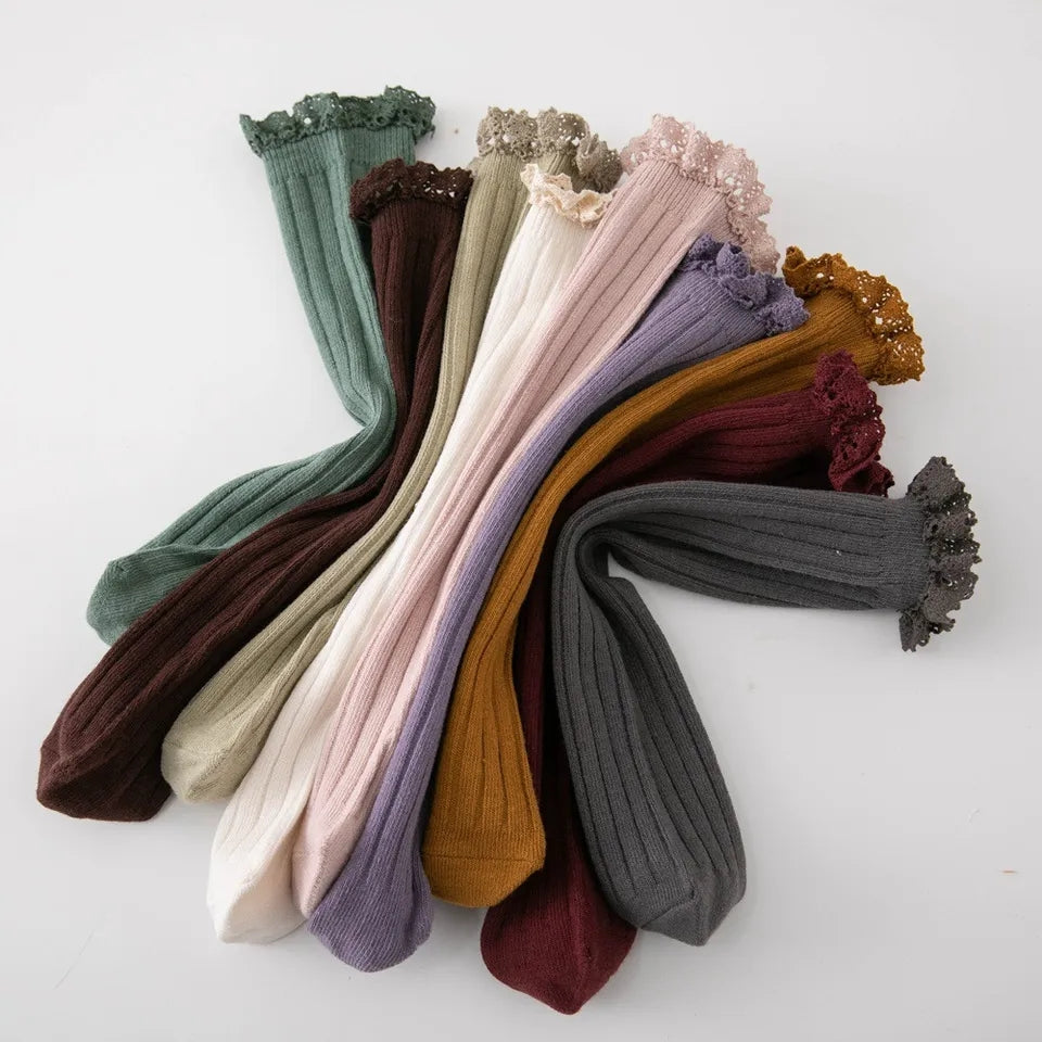 Fall lace top socks