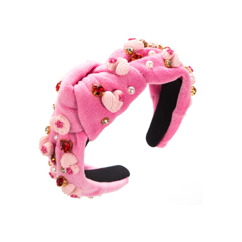 Valentine's heart Bling knot headband