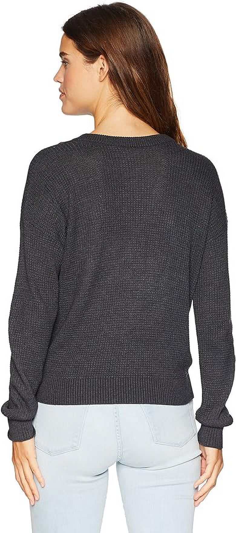 Splendid Women's Surplice Front Sweater, Heather Charcoal, Medium