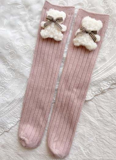 Teddy bear bow socks