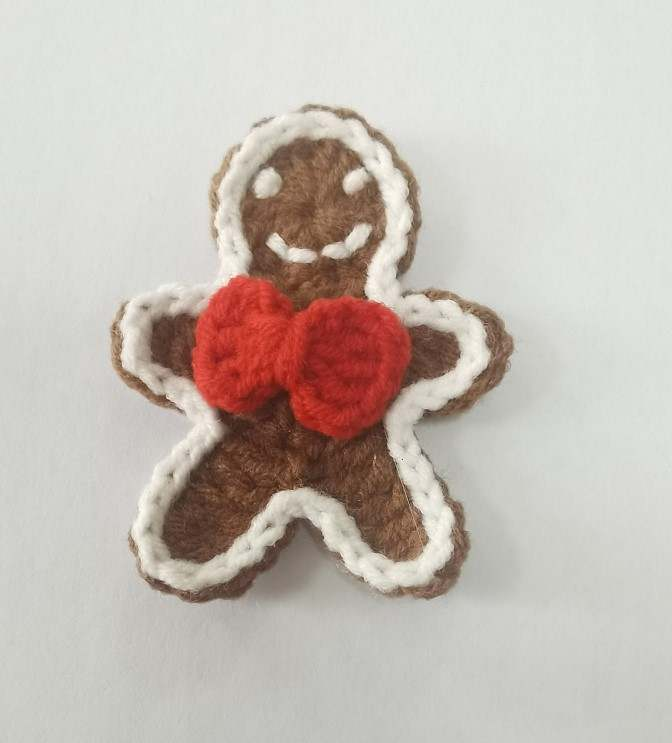 Crochet gingerbread Hair clips