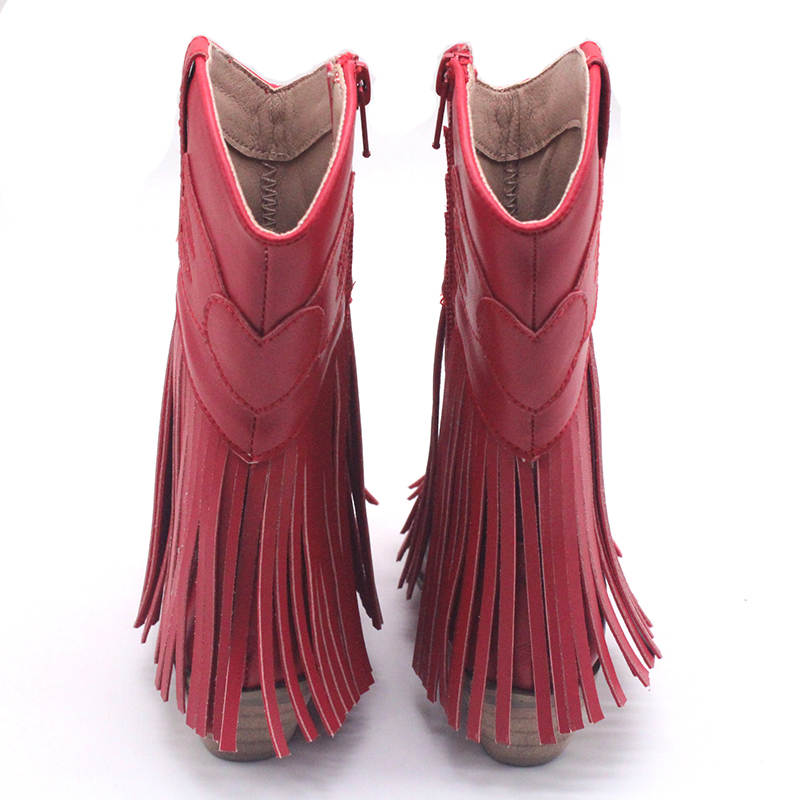 Jolene Fringe Leather Cowgirl Boots RTS