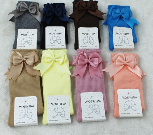 Double bow knee high socks RTS