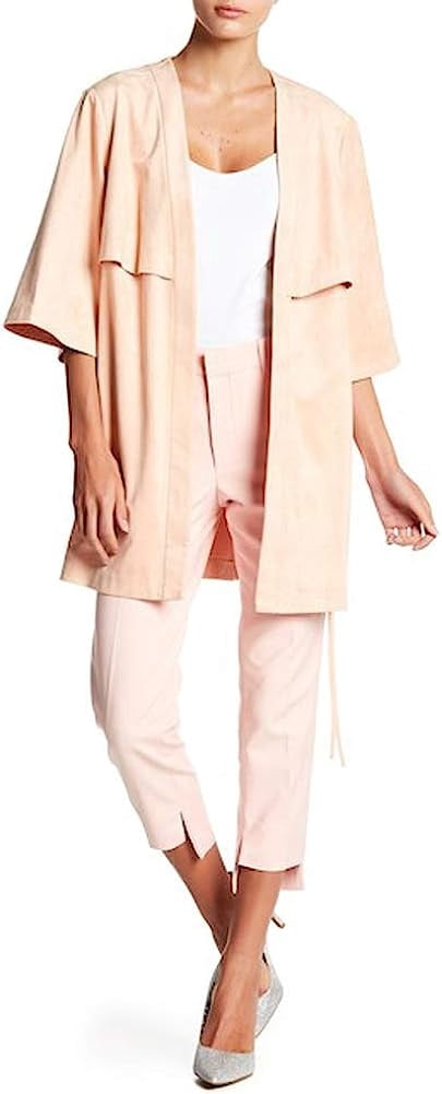 BCBGMAXAZRIA Gari Faux Suede Jacket in Pink Sand - Small