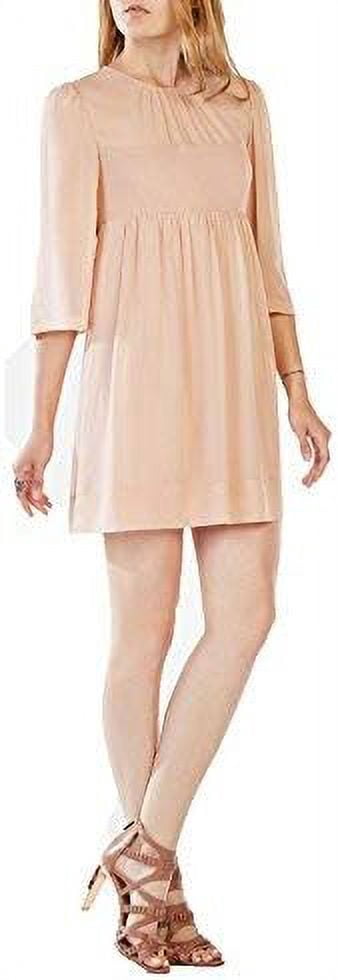 BCBGMAXAZRIA Morgan Silk Chiffon Dress, Medium, Antique Rose