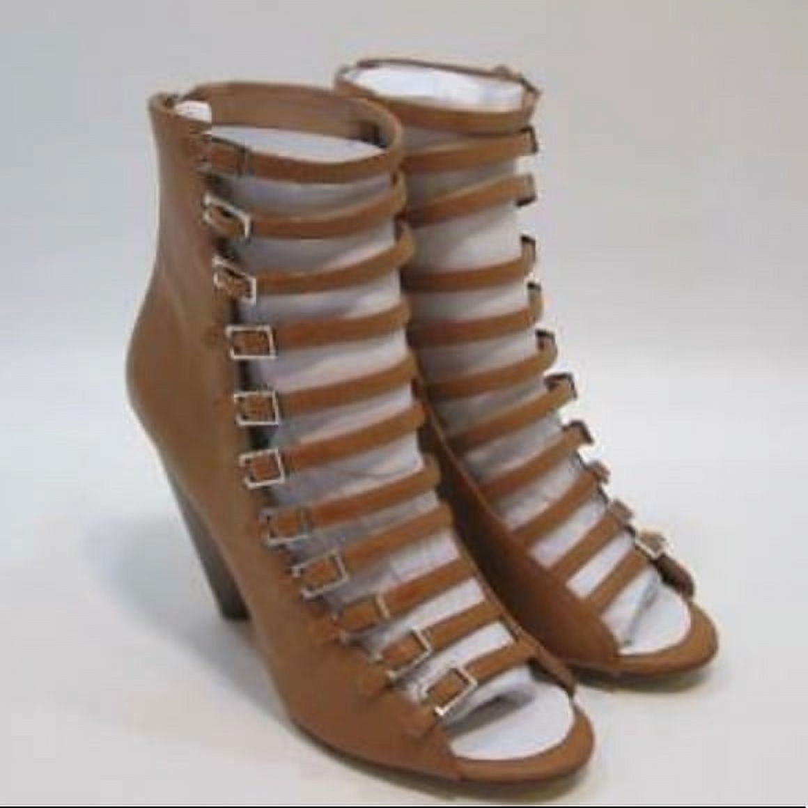 BCBGeneration Alise Leather Heeled Sandal, 8.5, Brown