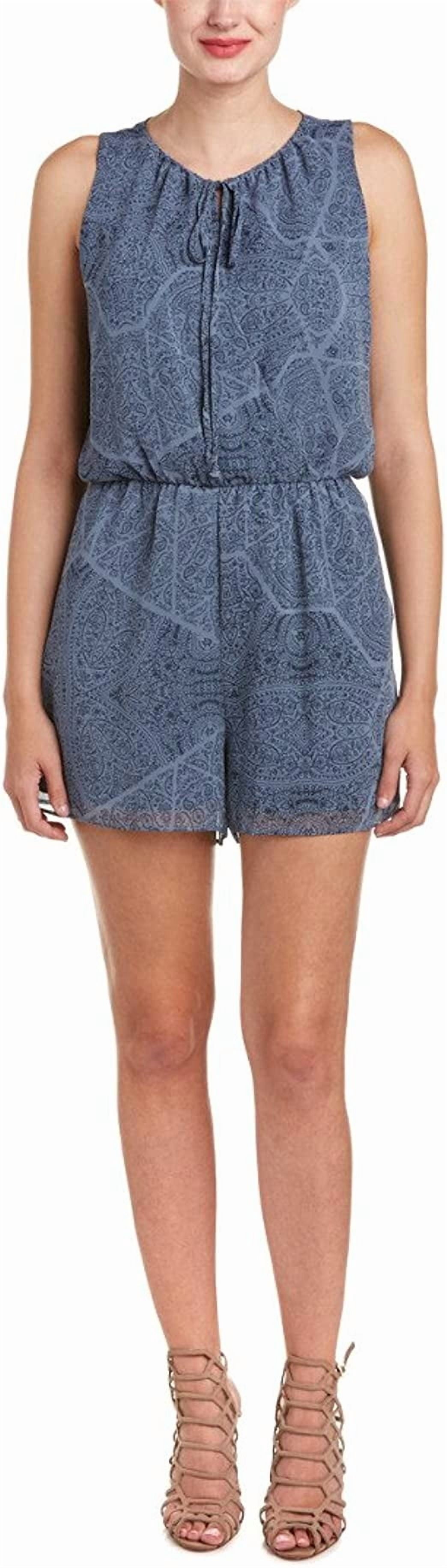 BCBGeneration Women's Tie Neck Romper, Vintage Combo, Large
