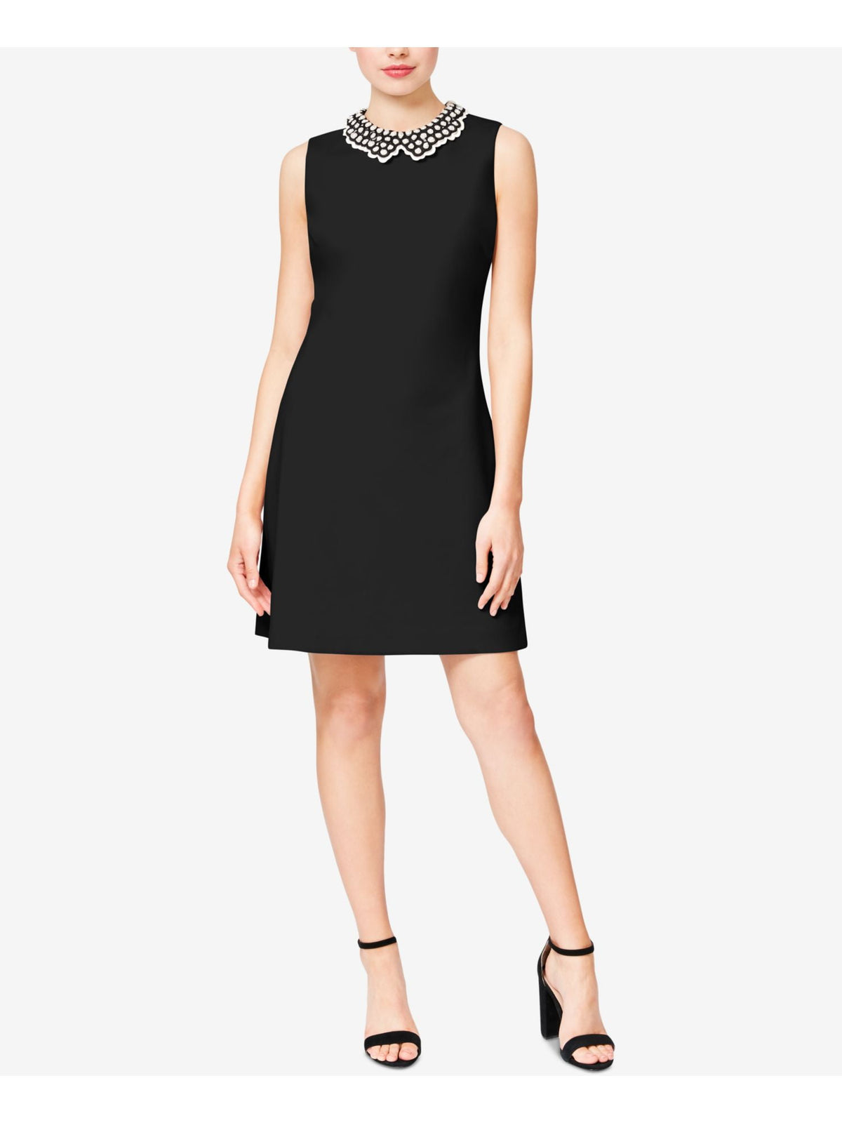 BETSEY JOHNSON $139 Womens New 1090 Black Beaded Sleeveless Shift Dress 6 B+B