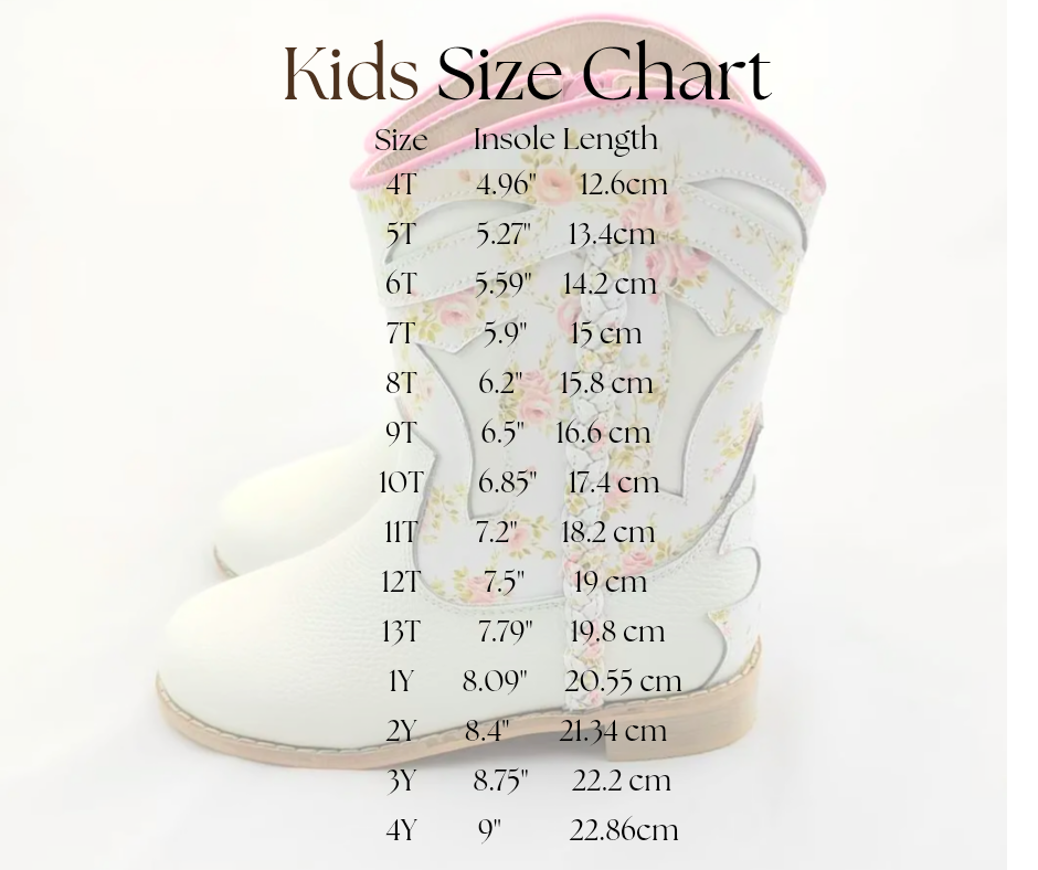 Braided floral cowboy boots - Kids and Adult