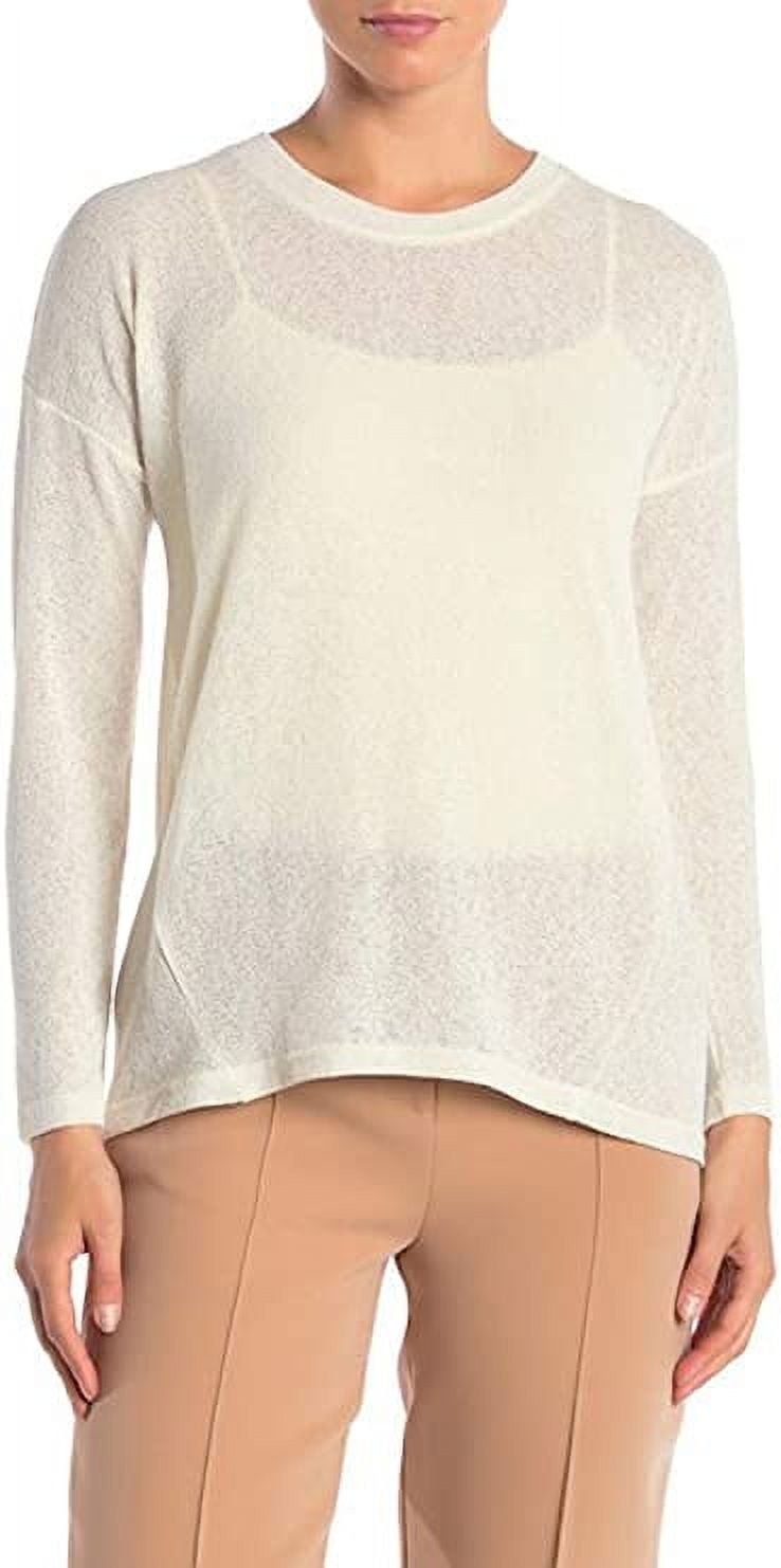 Catherine Malandrino Sheer Knit Hi-Lo Sweater, Stone - Medium