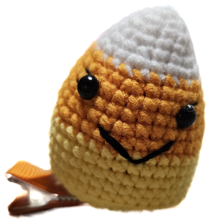 Candy corn and pumpkin crochet clips