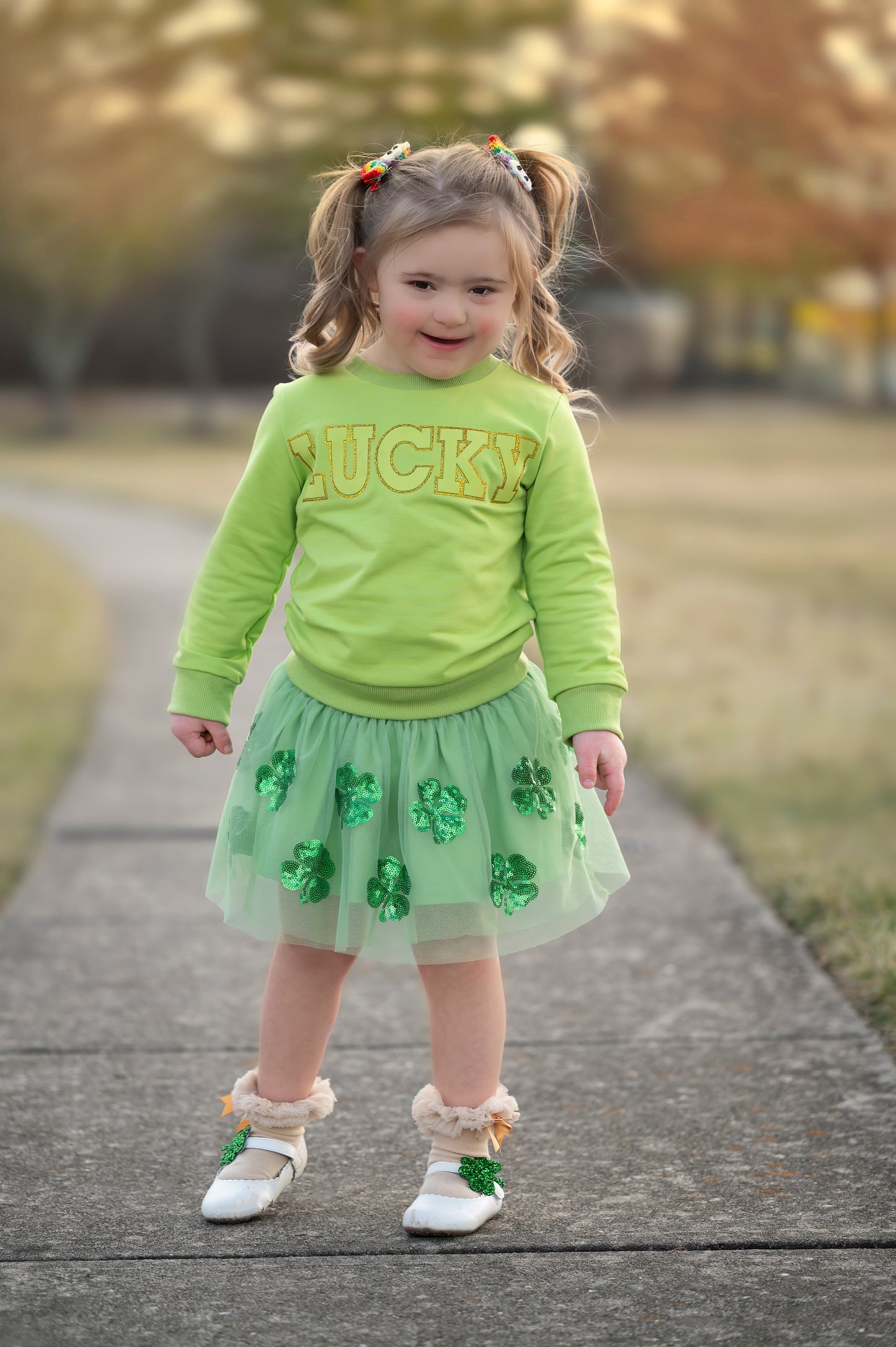 Cece shoes with interchangable holiday shapes (heart & shamrock)