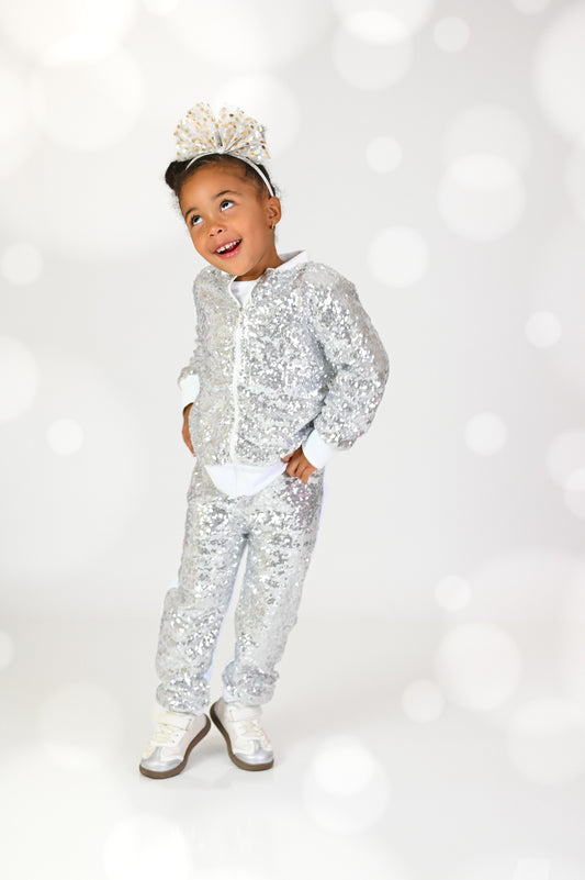 Pop star bling sequin pants and jacket set