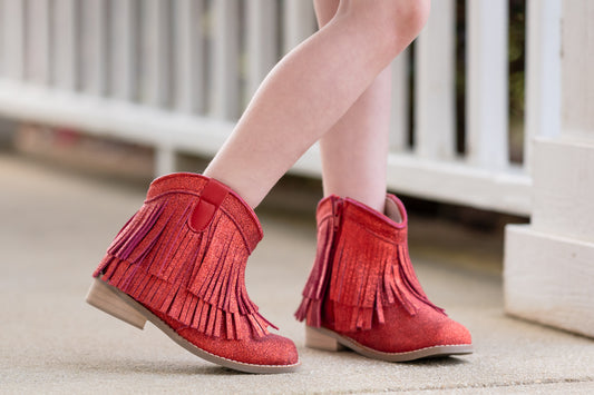 Clementine Fringe cowboy booties (glitter and solid)