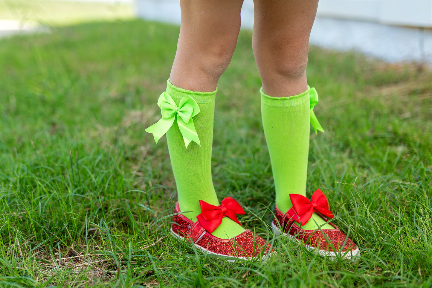 Double bow knee high socks RTS