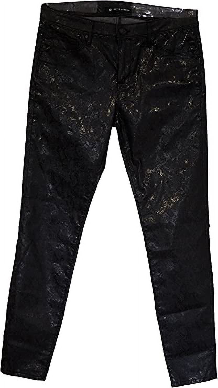 David Bitton Black Shiny Snake Super Skinny Jeans 31