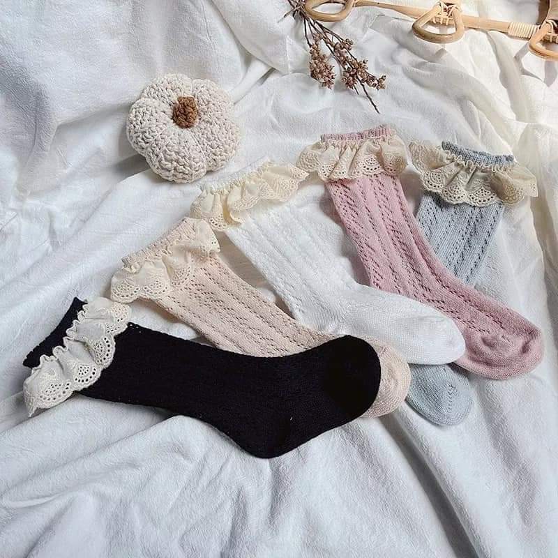 Eyelet lace crochet Socks