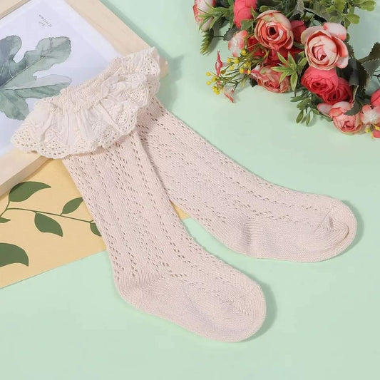 Eyelet lace crochet Socks