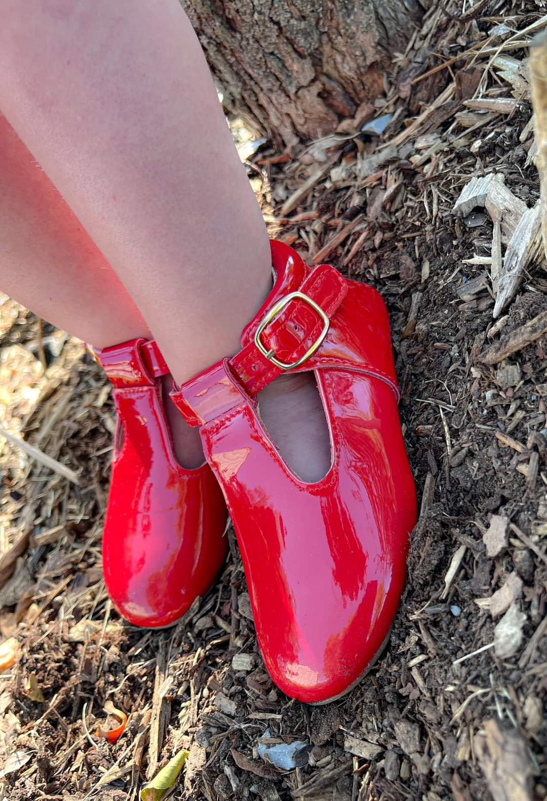 Camille's Lady in Red patent tbar