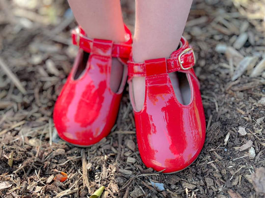 Camille's Lady in Red patent tbar