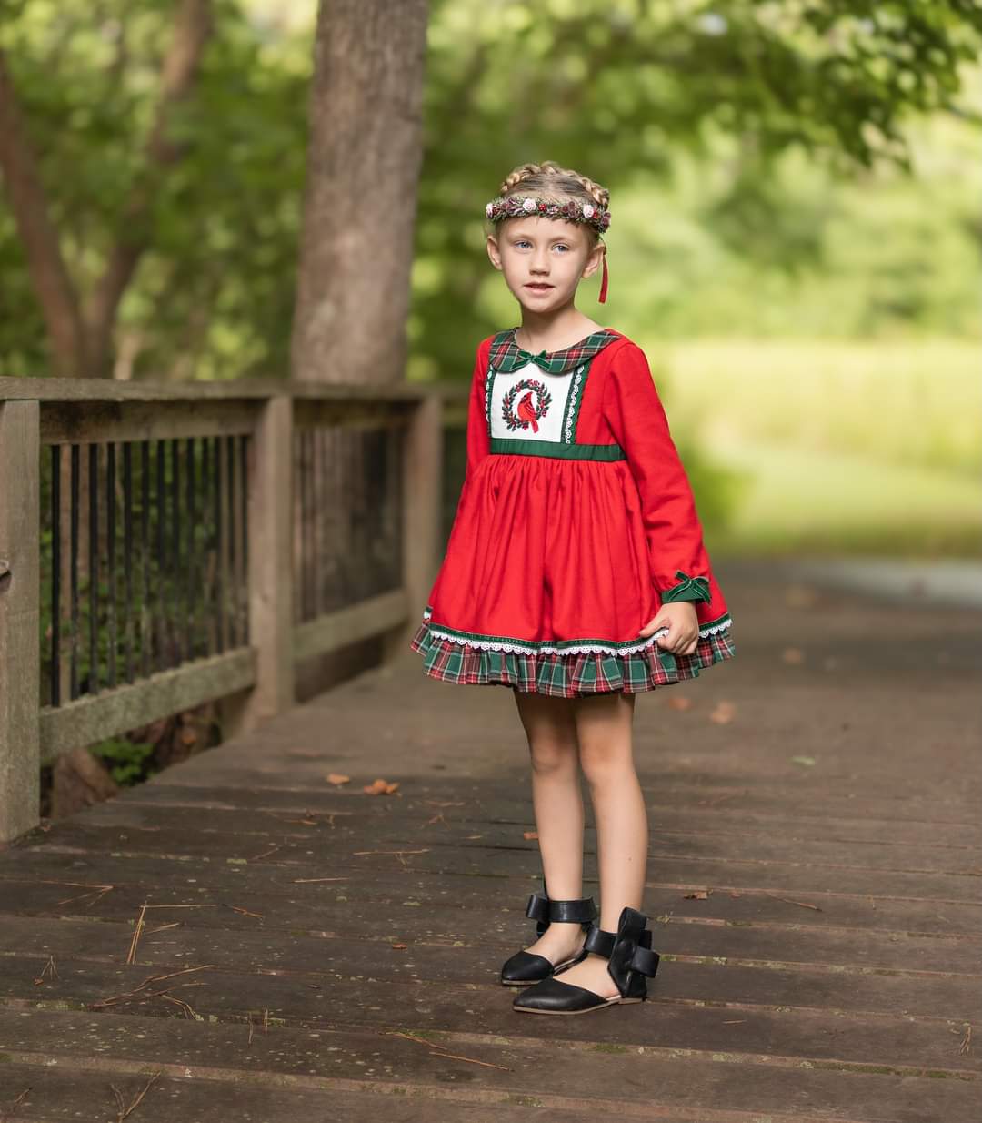 Aubrey Bow Shoes Patent red and black