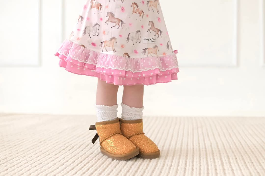 Winter twinkle sparkle cozy boots