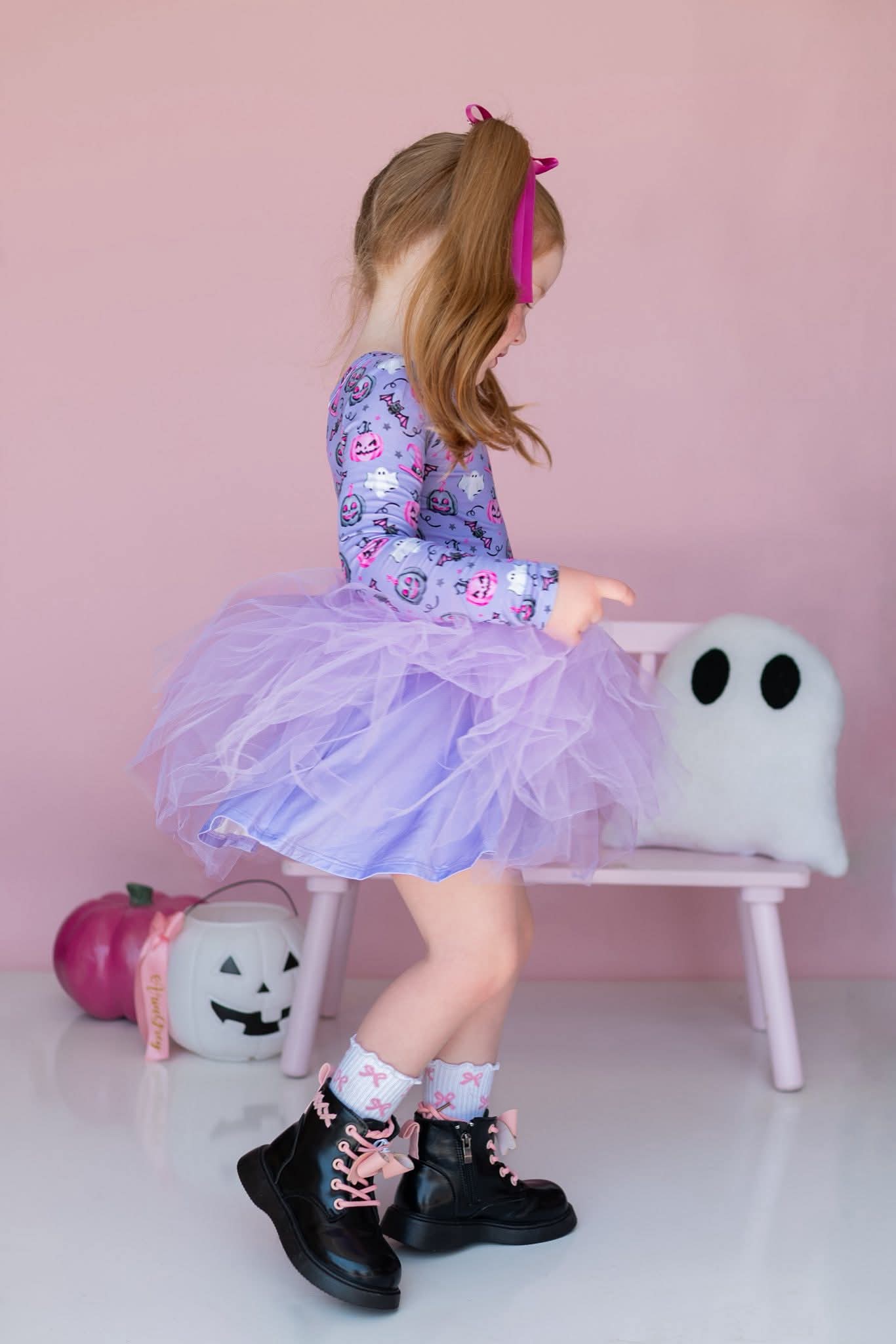 Pretty in punk bow combat boots