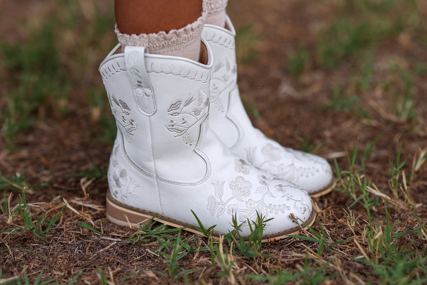 Embroidered floral cowboy boots Mom and me match