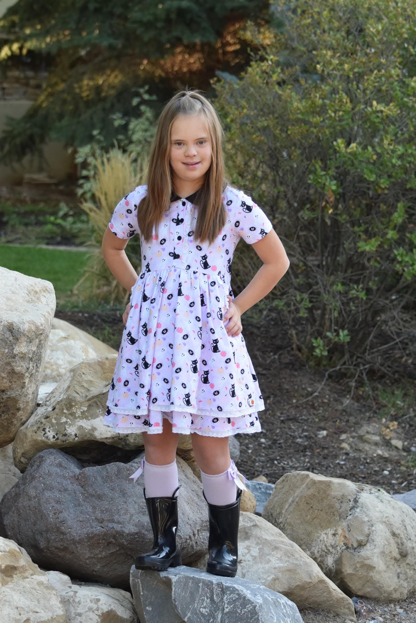 Double bow knee high socks RTS