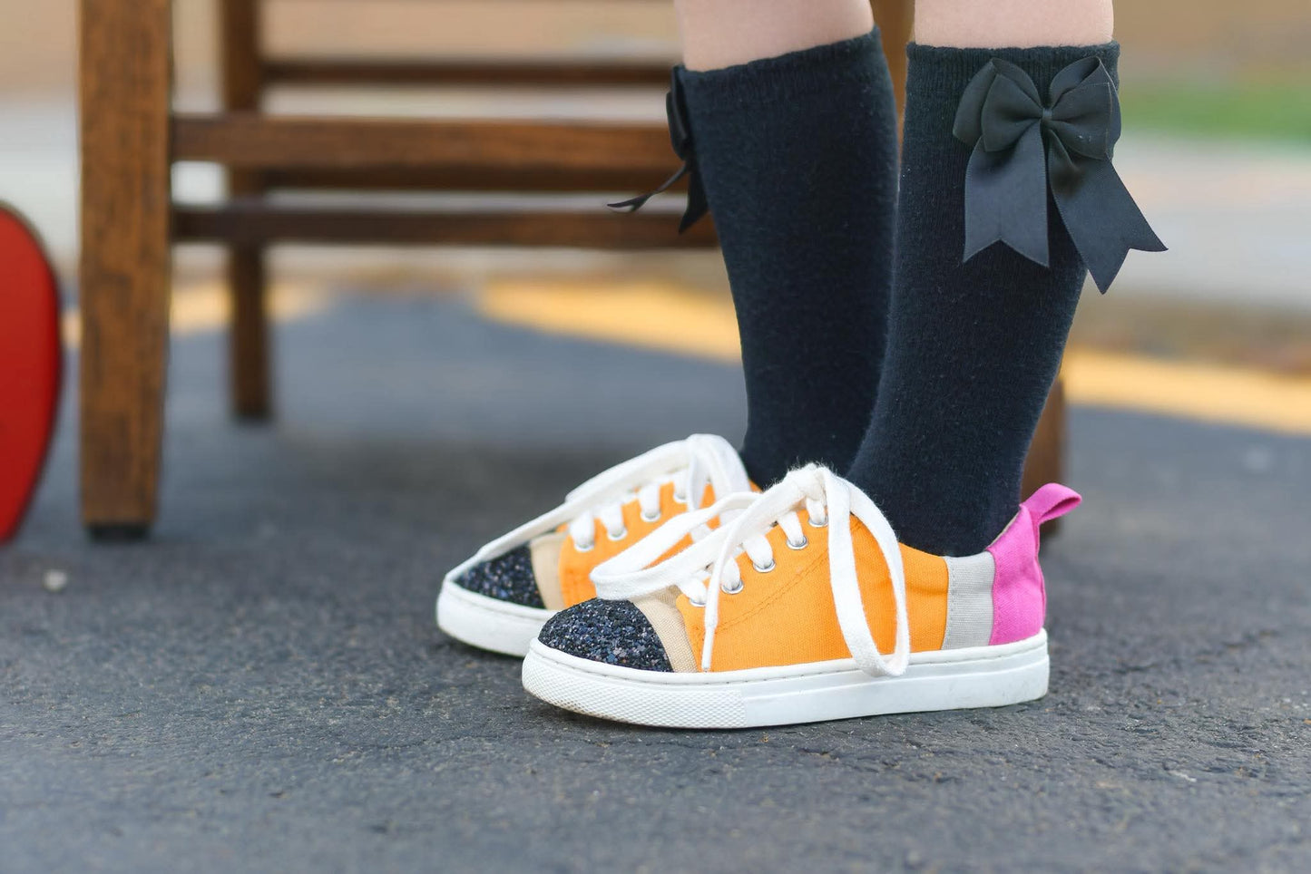 Double bow knee high socks RTS