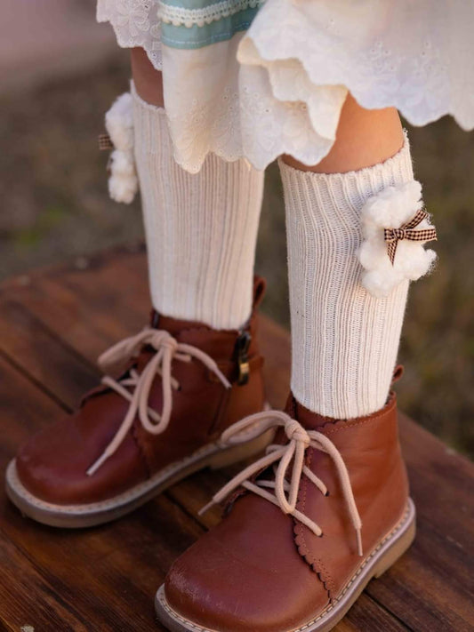 Teddy bear bow socks