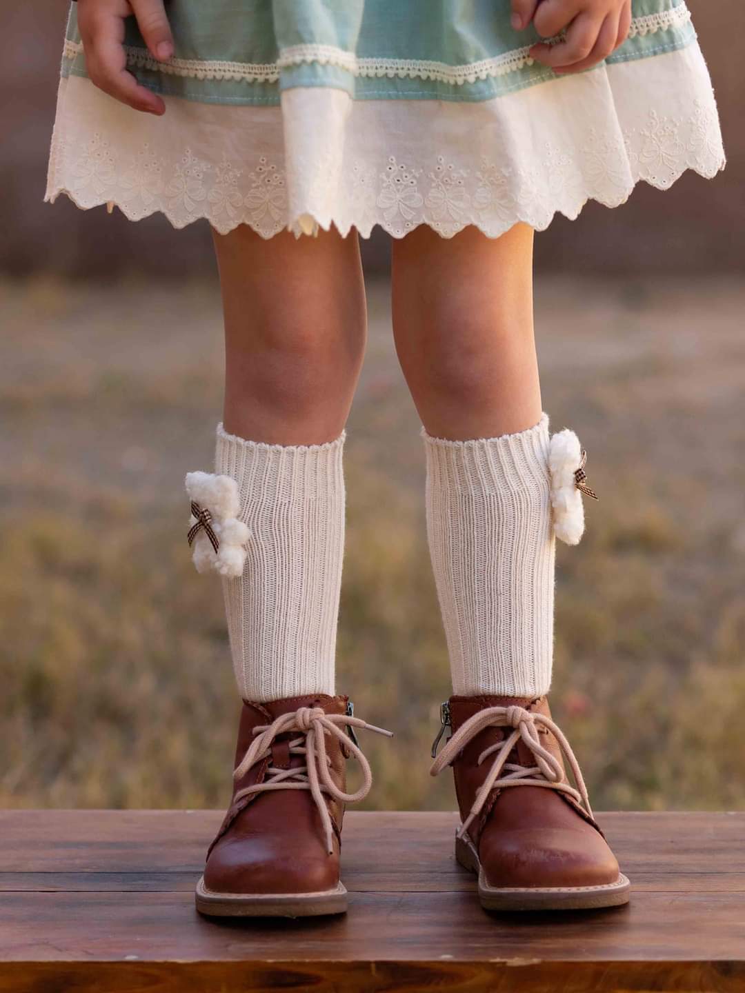 Teddy bear bow socks