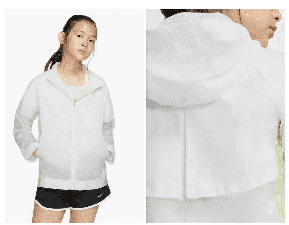 Girl's Nike Windrunner Hooded Zip Jacket, Size S (8) - White