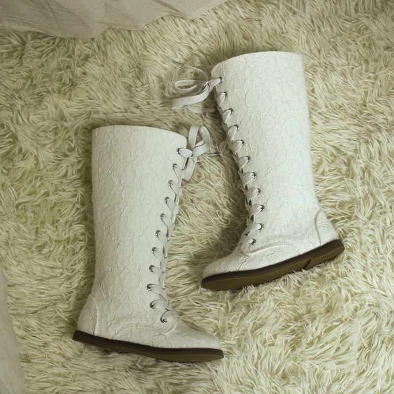 Tall Lace Boots