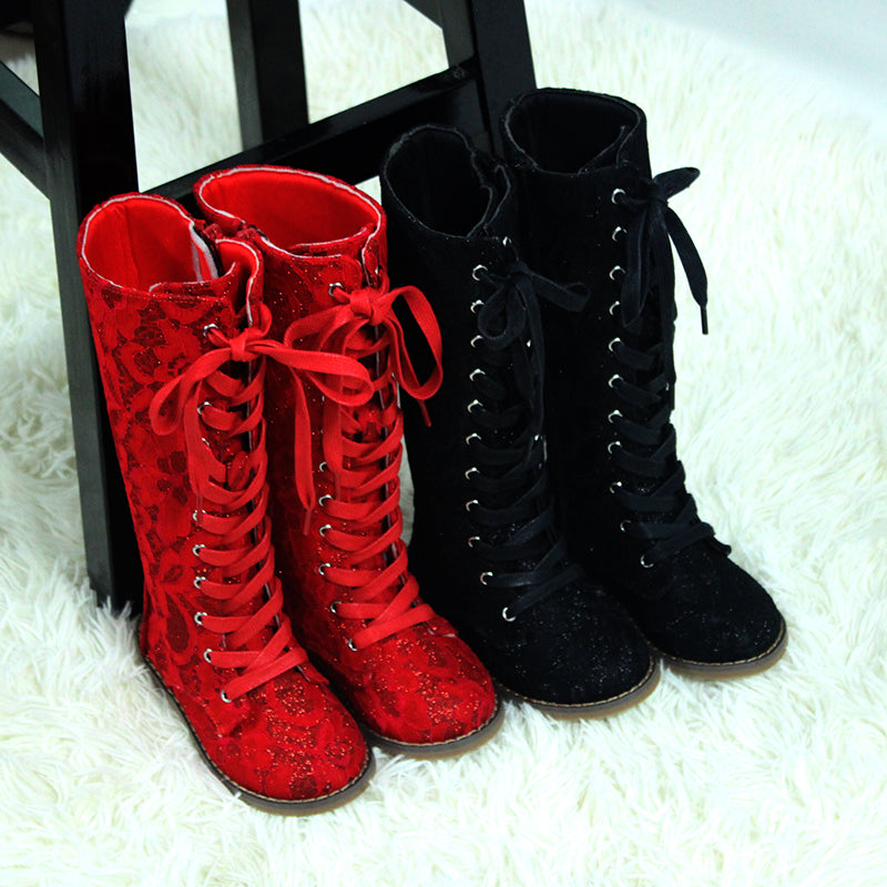 Tall Lace Boots