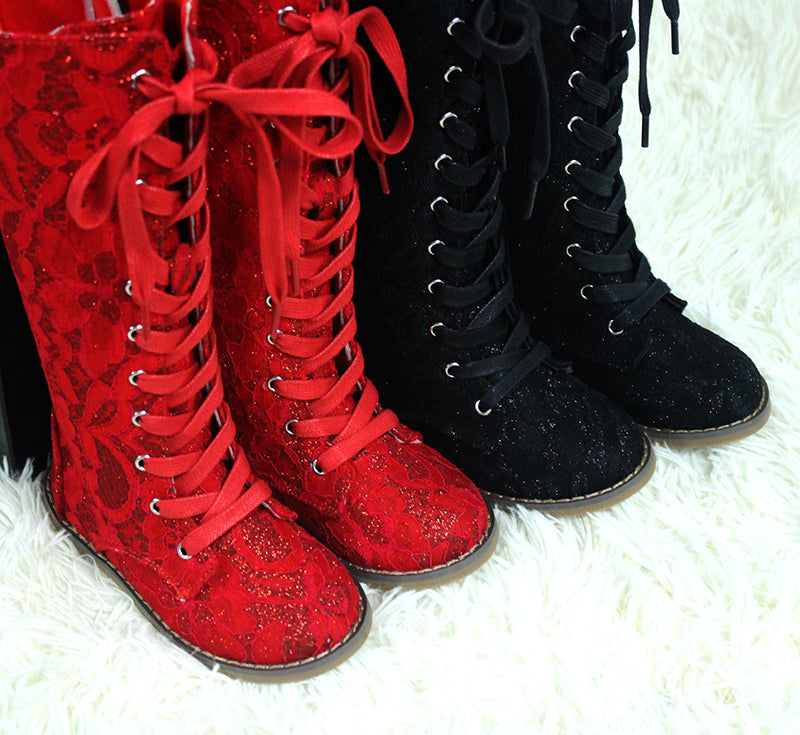 Tall Lace Boots