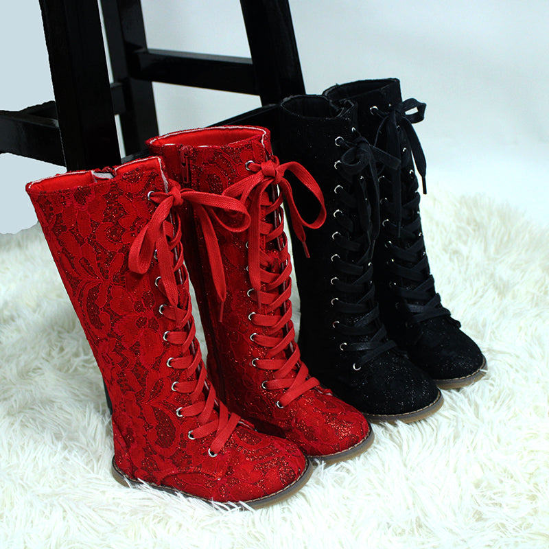 Tall Lace Boots