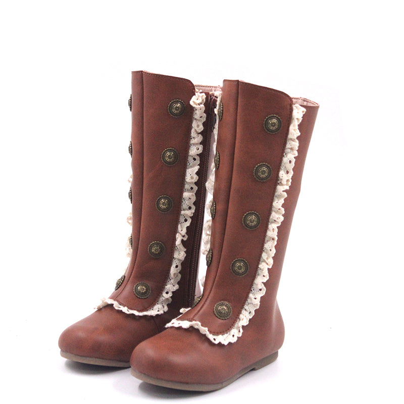 Analise Leather Button Boots