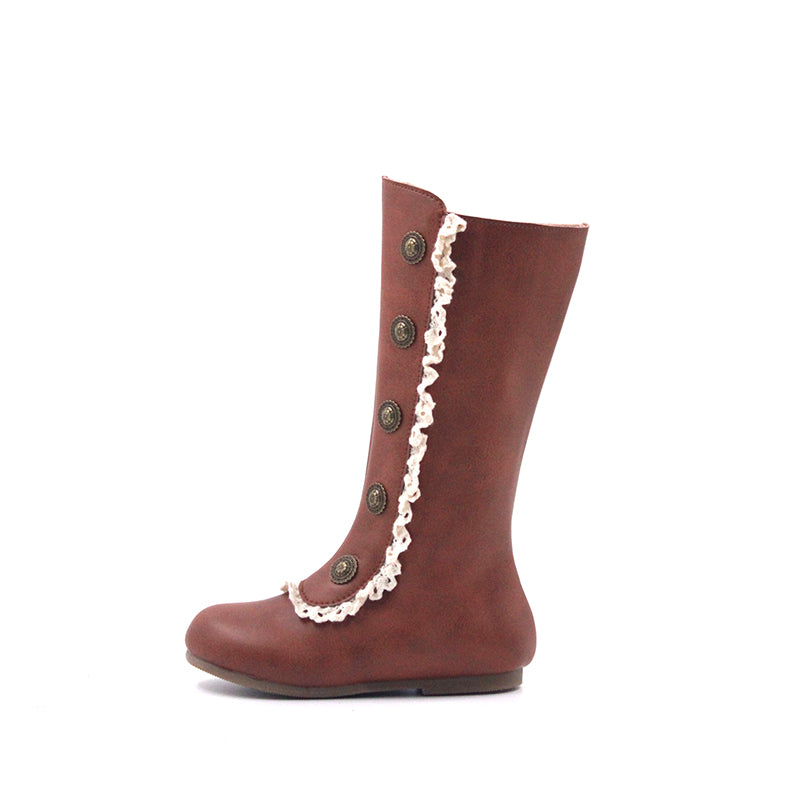 Analise Leather Button Boots