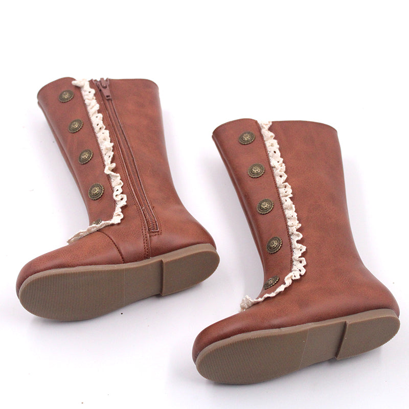 Analise Leather Button Boots