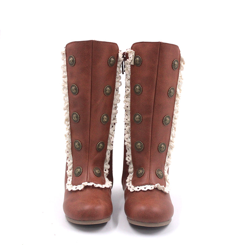 Analise Leather Button Boots