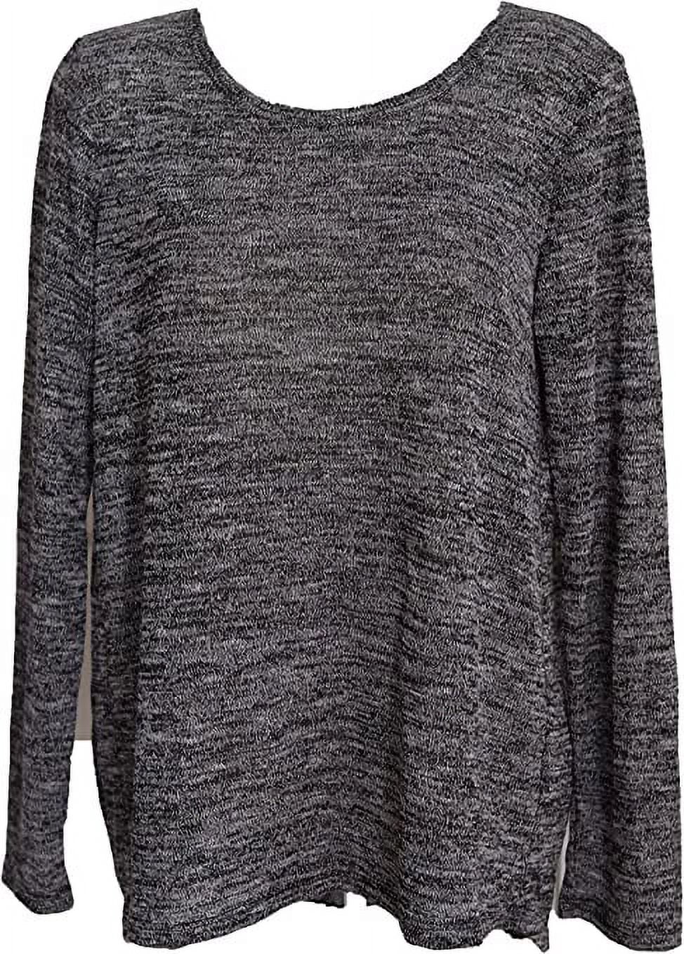 LARRY LEVINE Marled Split-Back Sweater Large