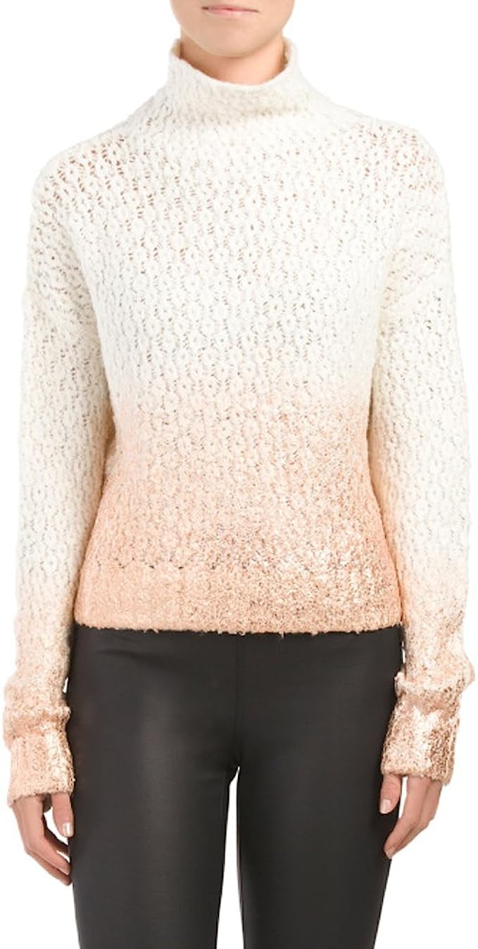 Love Scarlett Coil Painted Turtleneck Sweater, Large