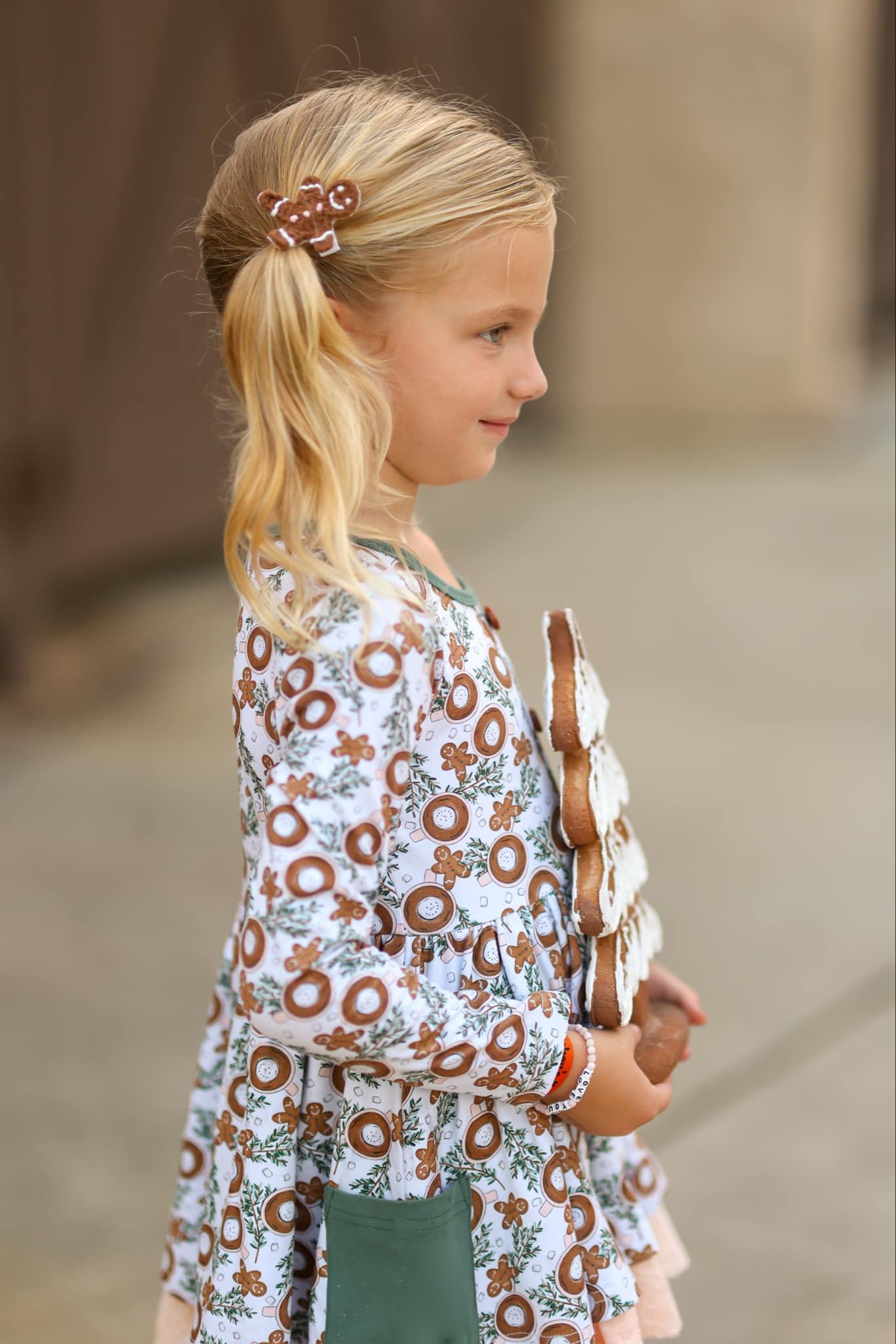 Crochet gingerbread Hair clips