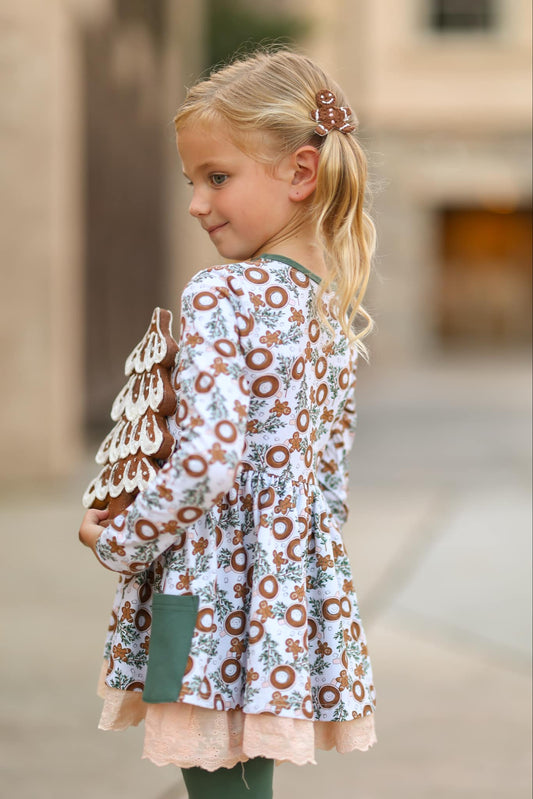 Crochet gingerbread Hair clips