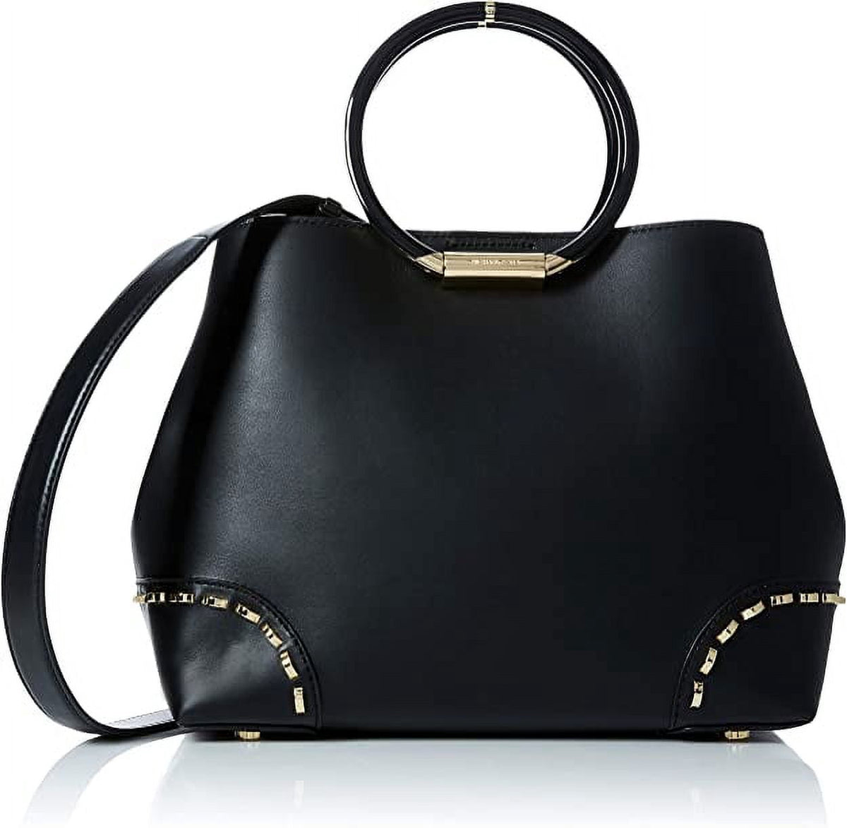 Michael Kors Herron Medium East West Tote Satchel Purse Bag Leather Black