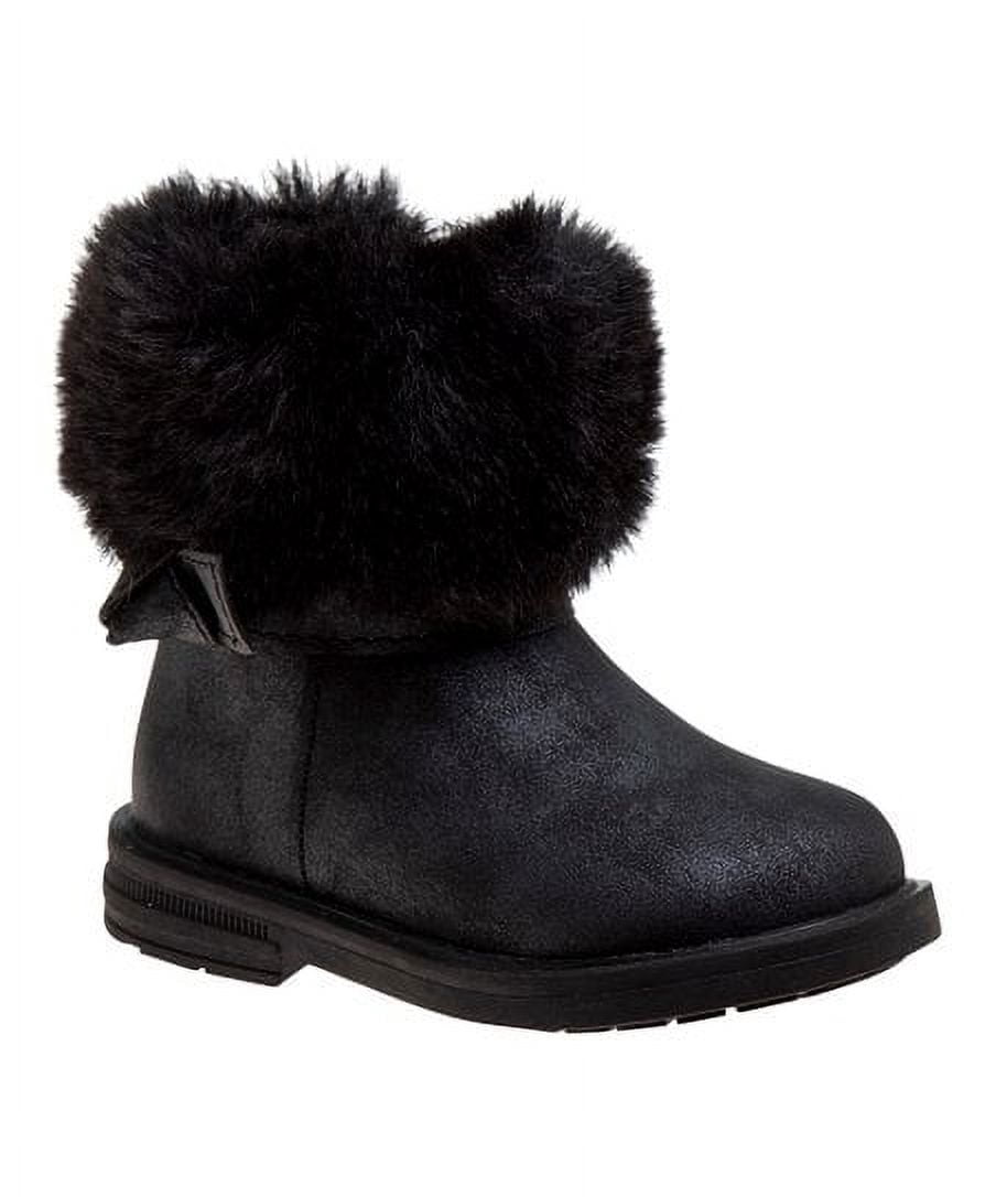 Nanette Lepore Girls Black Fuzzy Ankle Boot 8