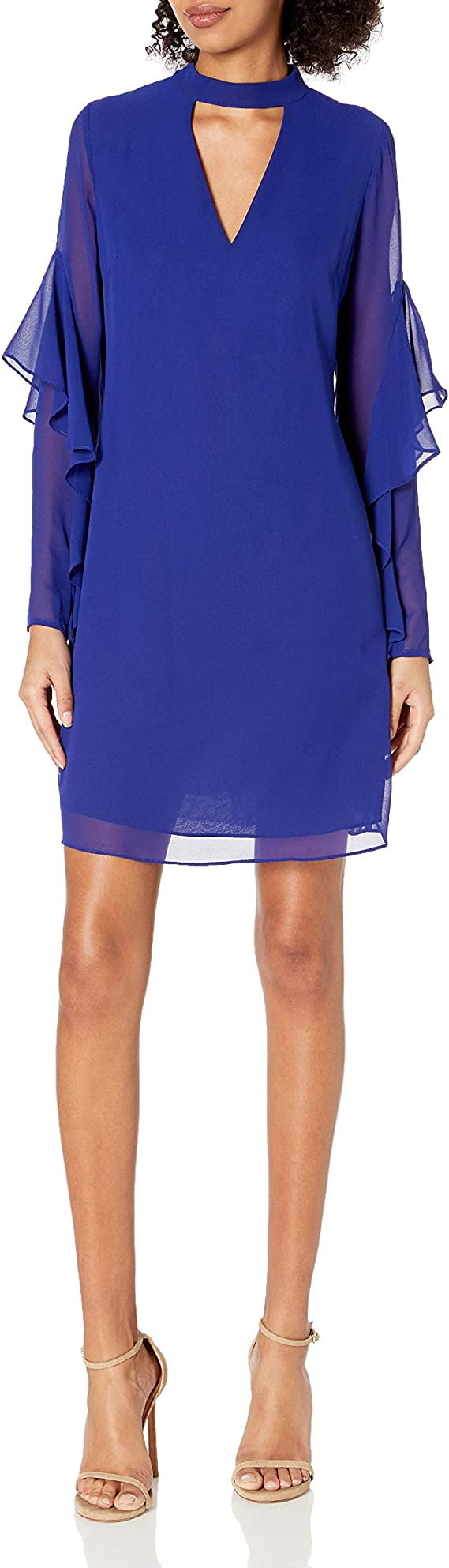 Sam Edelman Women's Choker Shift Dress, Royal Blue, 6