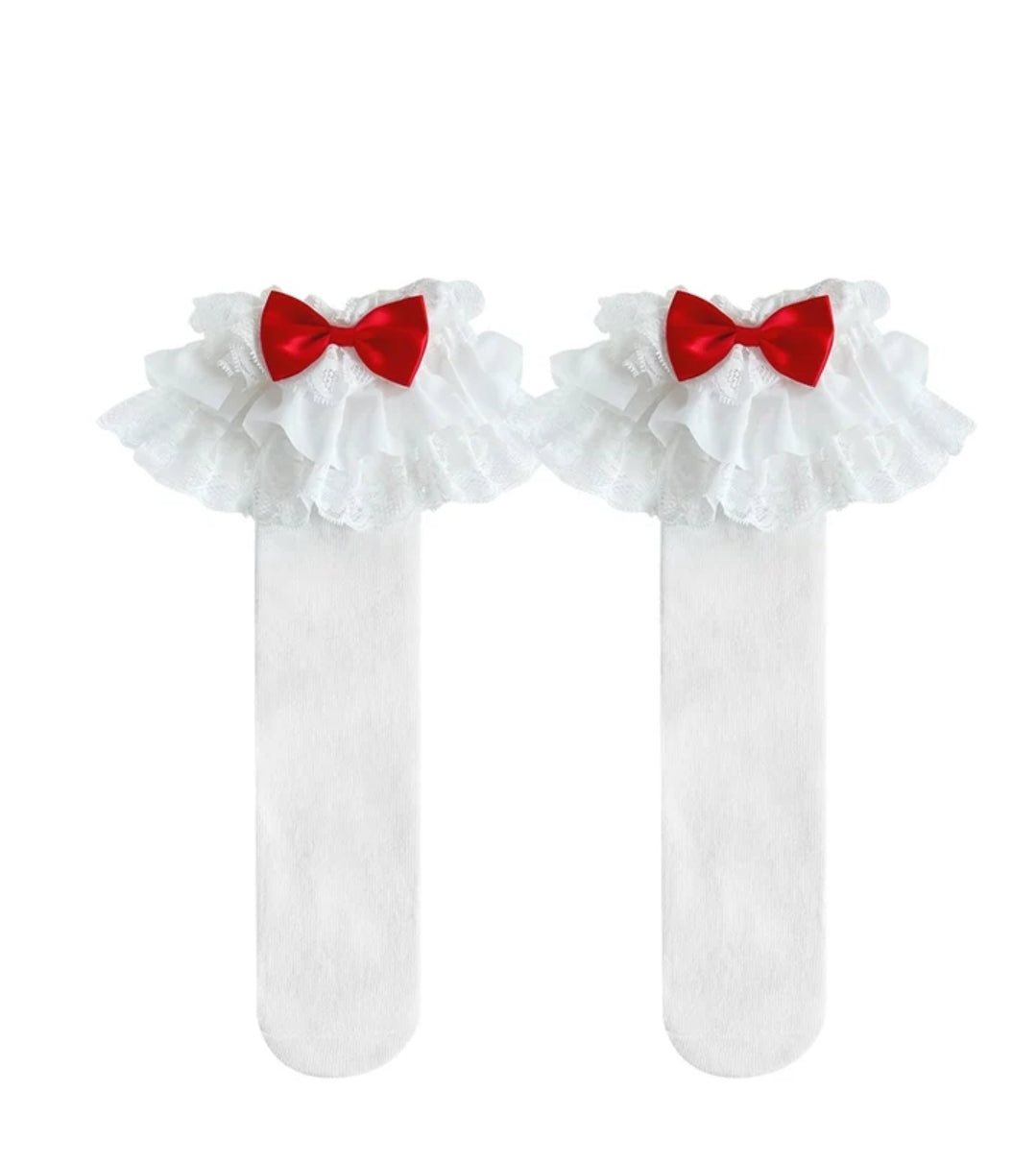 Frilly lace ruffle stockings