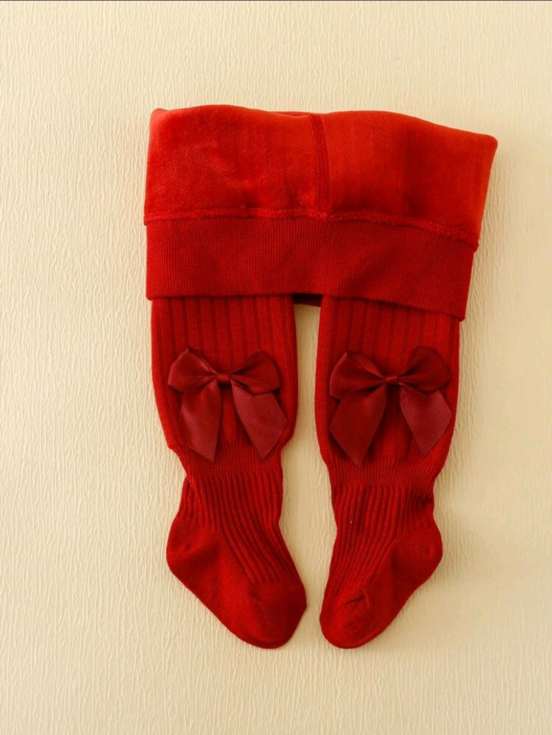 Extra warm fleece lined bow tights
